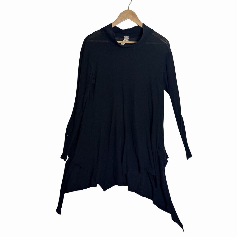 We The Free People Mock Turtleneck Top Black Size Small Oversized Goth Witchy